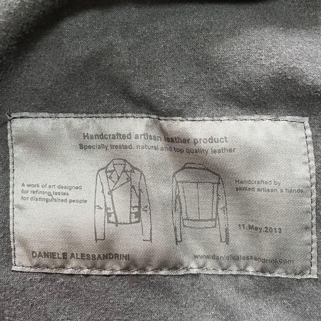 ダニエレ アレッサンドリーニ レザージャケットLシングルライダース　ダメージ加工