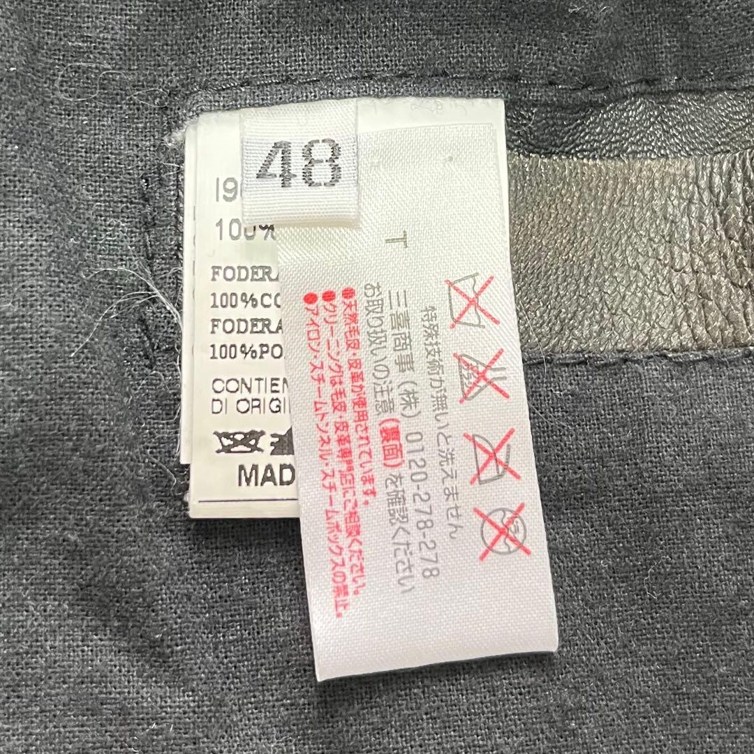 ダニエレ アレッサンドリーニ レザージャケットLシングルライダース　ダメージ加工