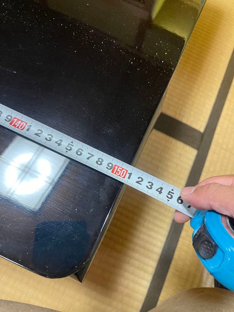 螺鈿細工 鶴 松 木製漆塗り 大型座卓 センターテーブル 貝殻細工 和風座卓