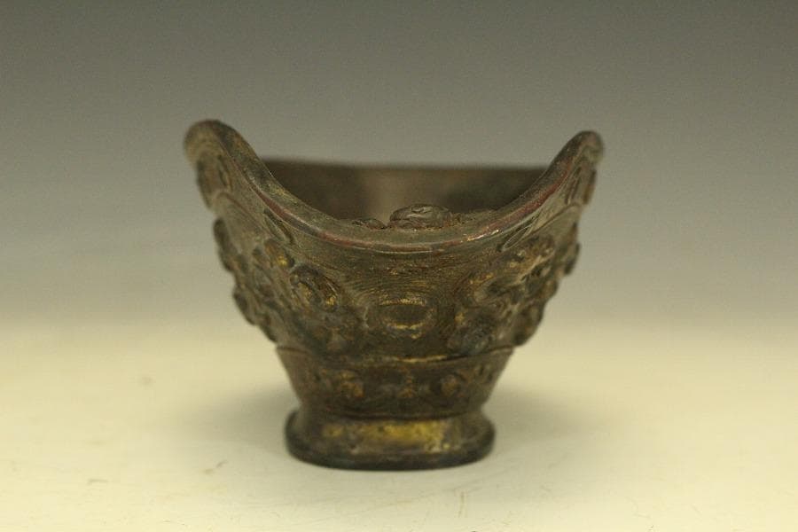 中国美術 古銅 龍紋 洗 文房具 匙(HA398)