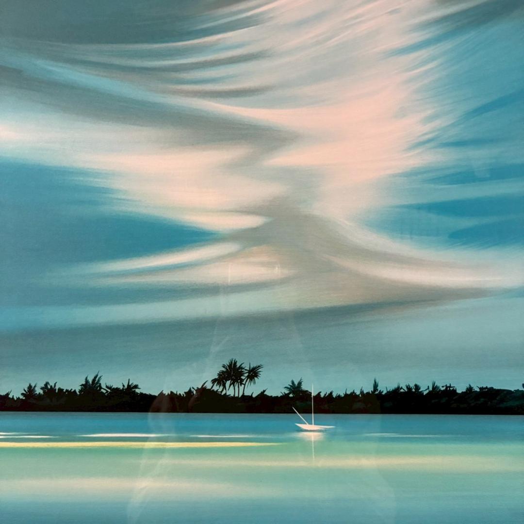 美品 ミッシェル・バテュ「トロピカル」リトグラフ 直筆サイン入 海の風景画