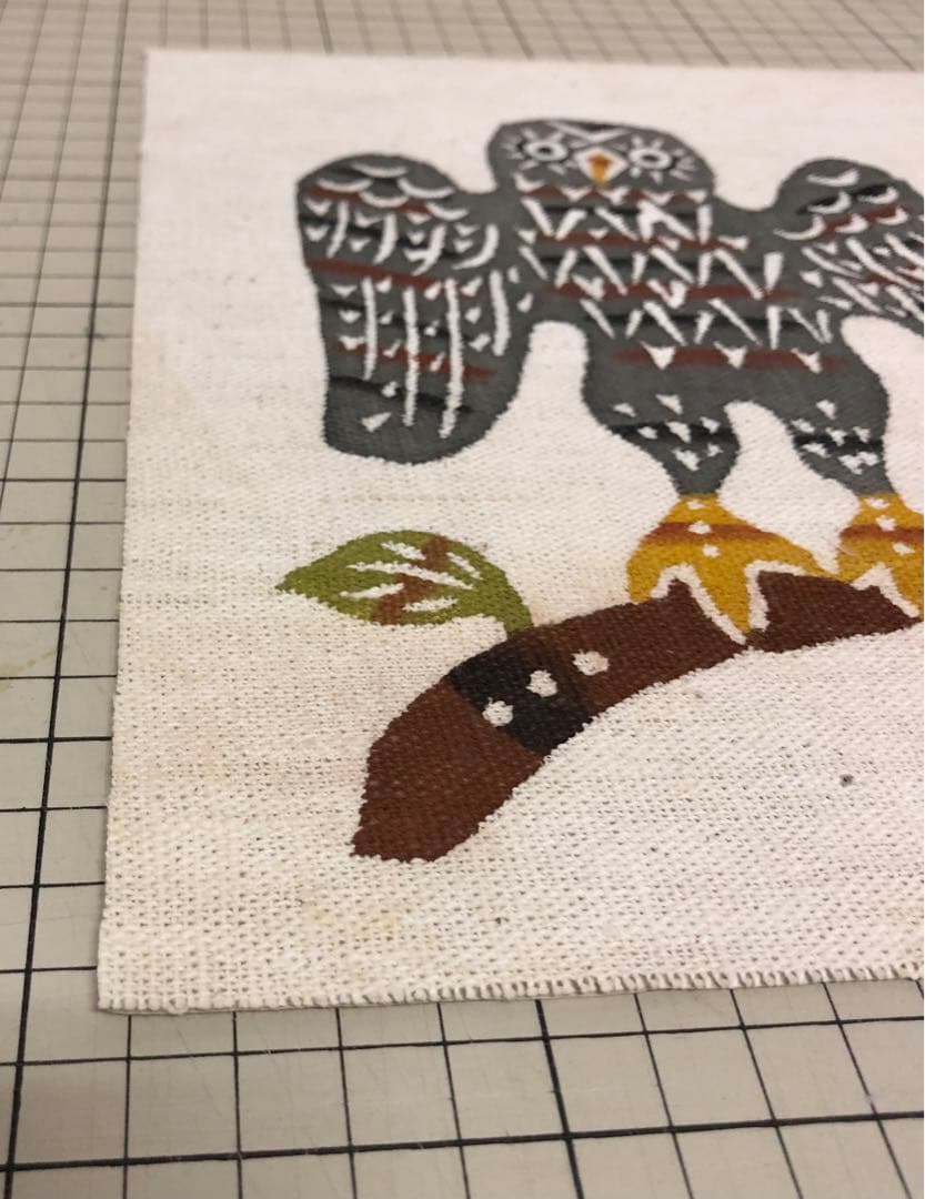 オ*ム様 柚木沙弥郎　染色工芸家　型染絵　フクロウ　額縁付