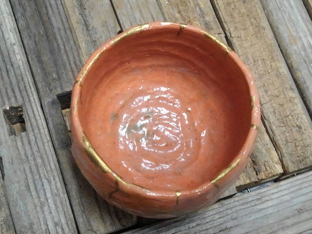 赤楽　茶碗　直しがいっぱい　楽　楽茶碗　茶道具　骨董品