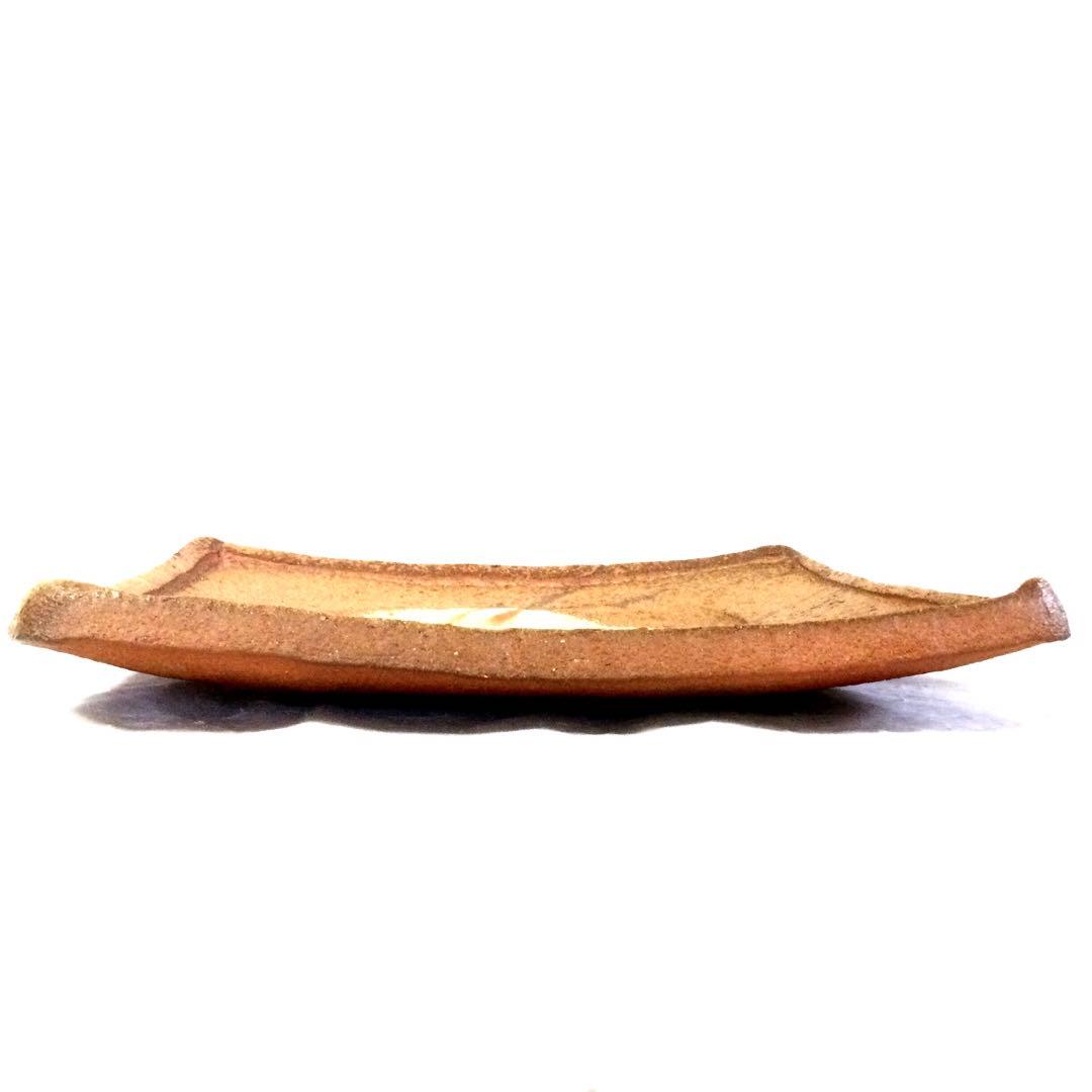 備前焼 四方皿 大皿 飾り皿 小西陶蔵作 供箱付 AB3