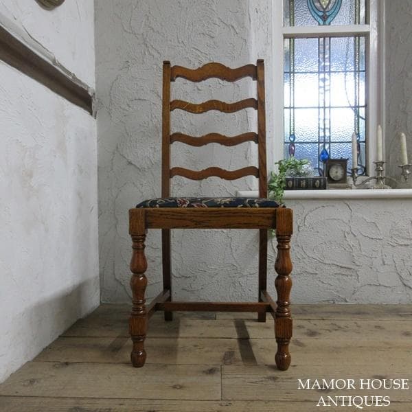 イギリス アンティーク 家具 ダイニングチェア ラダーバック 英国 4128e