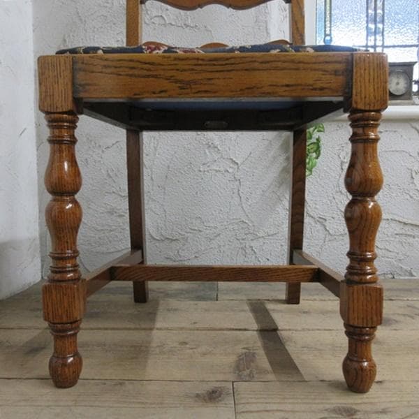 イギリス アンティーク 家具 ダイニングチェア ラダーバック 英国 4128e