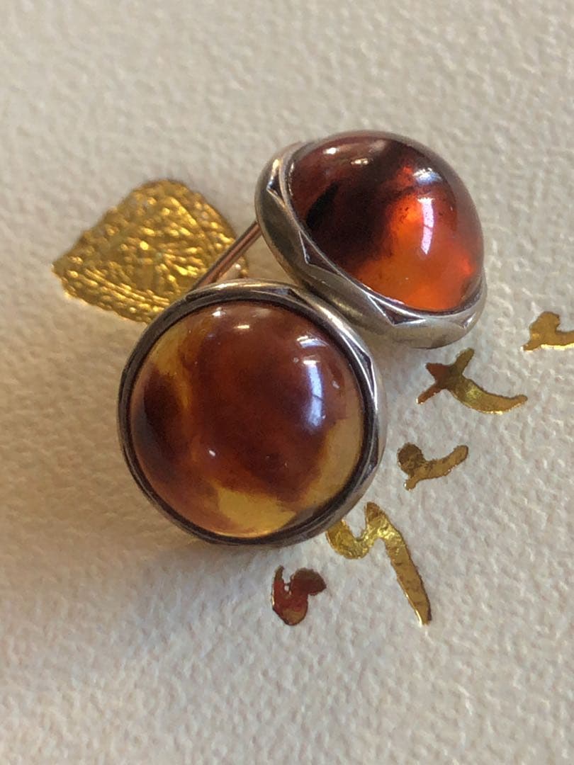 【専用】美品♡アガット アンバーピアス【プレーヌ・リュヌ】