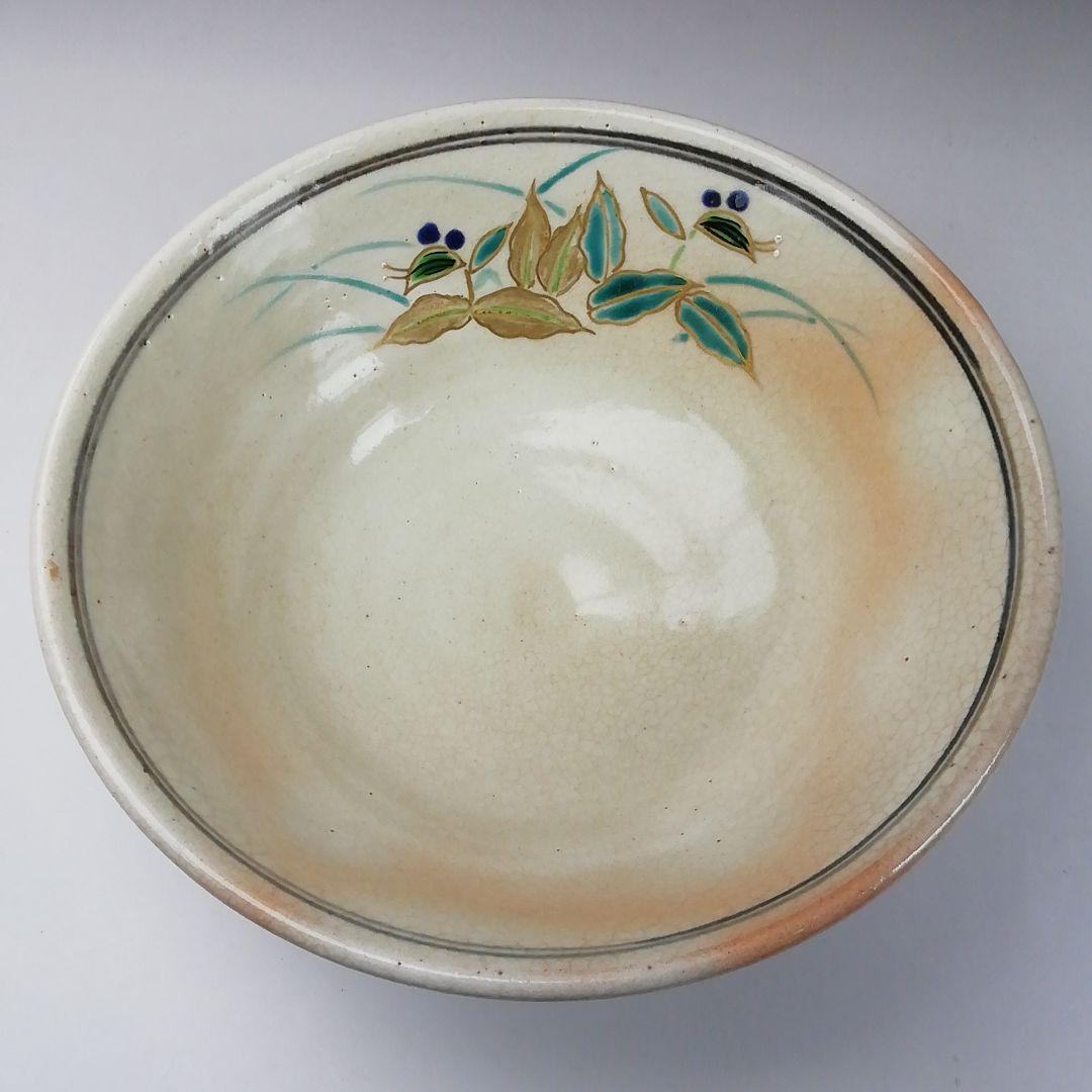 Ｔ３６０　茶碗　『色絵　露草』『平茶碗』『田中渓峰 造』　共箱　抹茶碗　茶道具