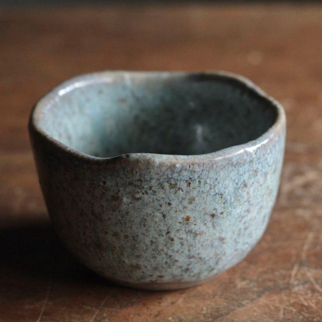 美しい 斑釉 小碗 大ぶり ぐい呑み 古道具 アンティーク