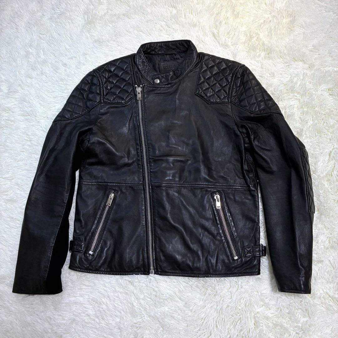 ボロンガロトレヴァー ライダース ジャケット セミダブル XL ラムレザー 黒