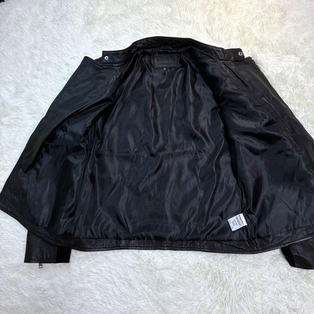ボロンガロトレヴァー ライダース ジャケット セミダブル XL ラムレザー 黒