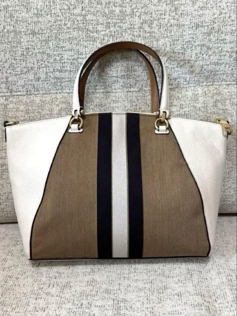 COACH コーチ ストライプ ハンド ショルダー バッグ