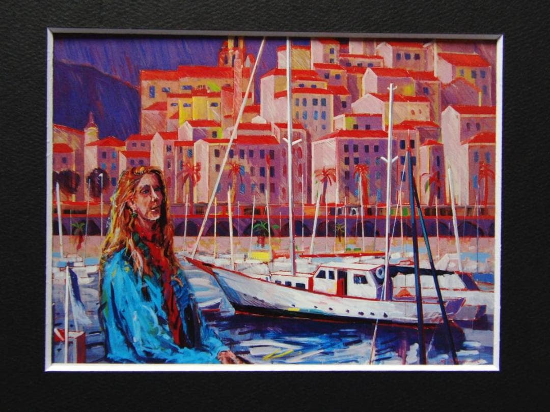 杉村勇、南仏幻想、希少な画集より、新品高級額・額装付