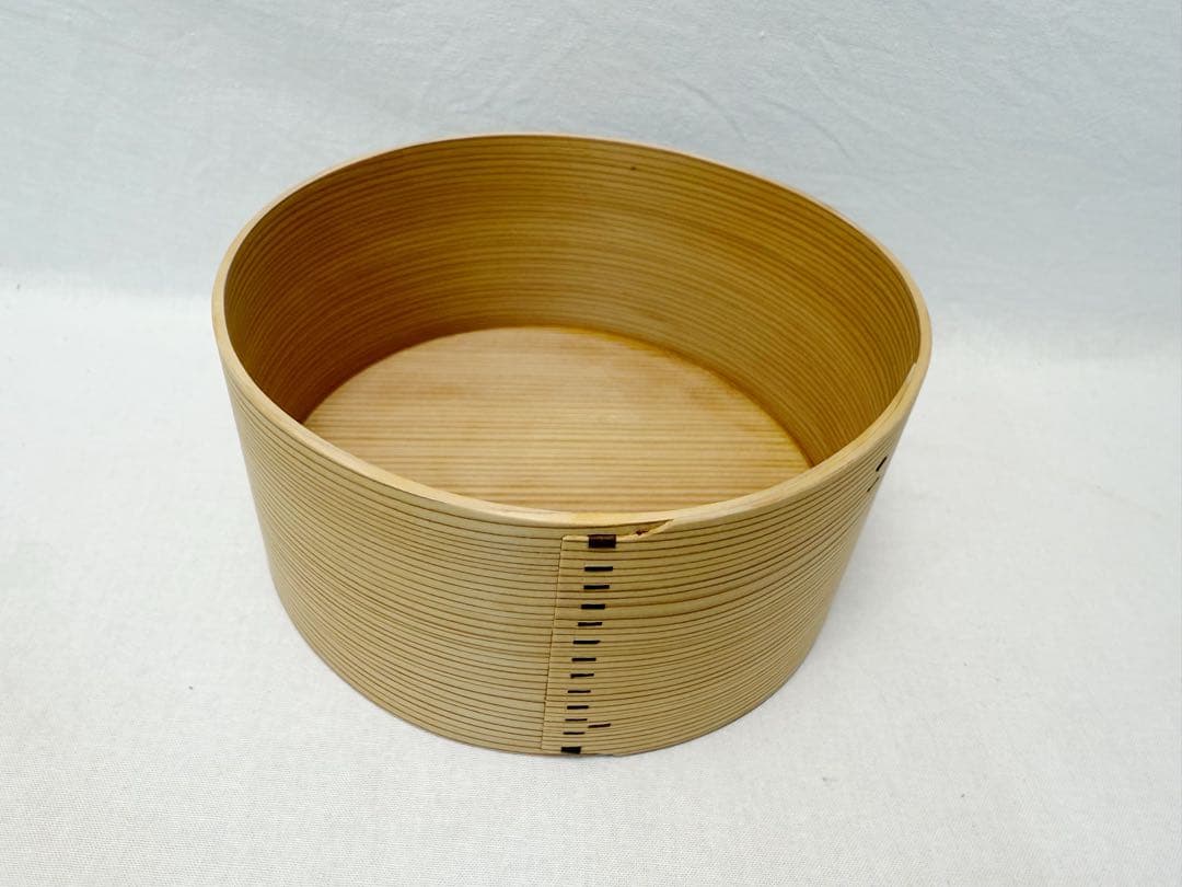 未使用 茶道具 曲物師 旭 明山作 曲建水 曲わっぱ 刻印有 元箱