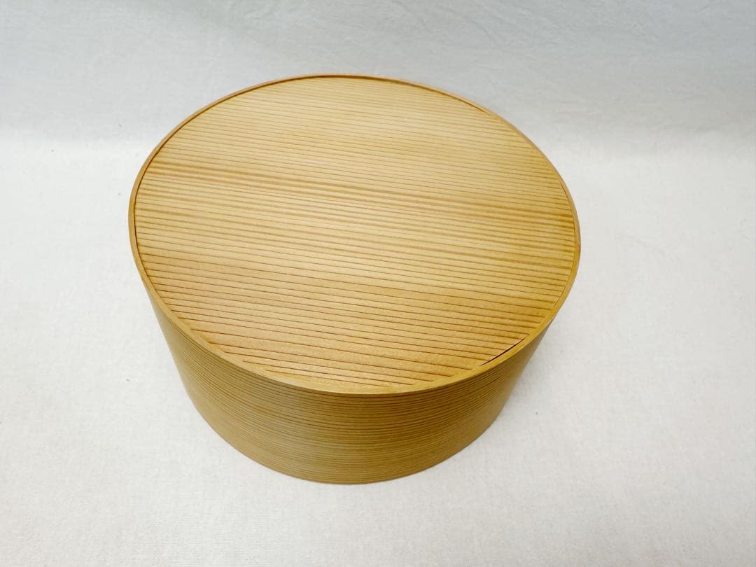 未使用 茶道具 曲物師 旭 明山作 曲建水 曲わっぱ 刻印有 元箱