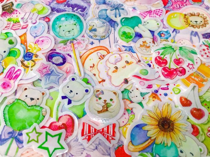 可愛いい❤️❤️フレークシール( ⸝⸝•ᴗ•⸝⸝ )くまさんと風船といっしょ♡♡