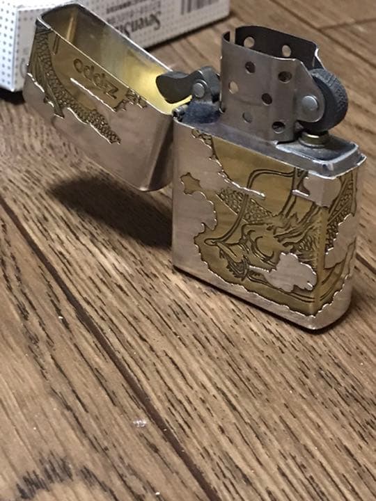 ジッポ　二重彫　龍