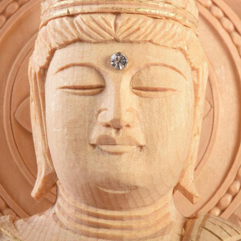仏教美術　桧彫刻　大日如来像　仏像　華鬘台　C　8882