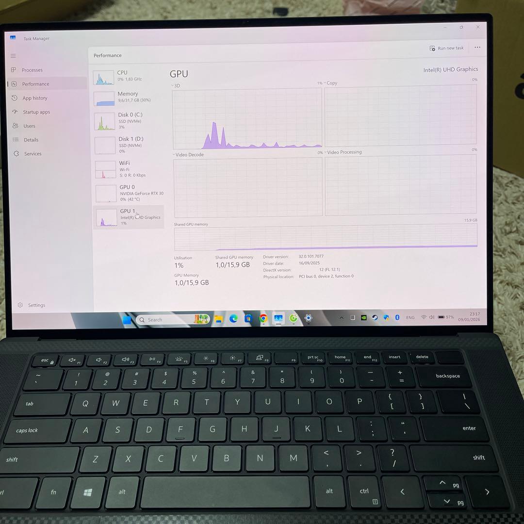 Windowsノート本体 DELL XPS 9510 i7 11800H rtx 3050Ti