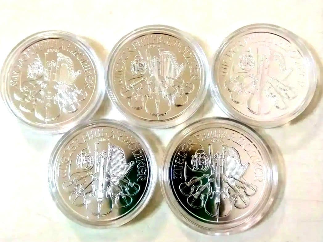 オーストリア2021年 ウィンフィルハーモニー1オンス記念銀貨 5枚セット