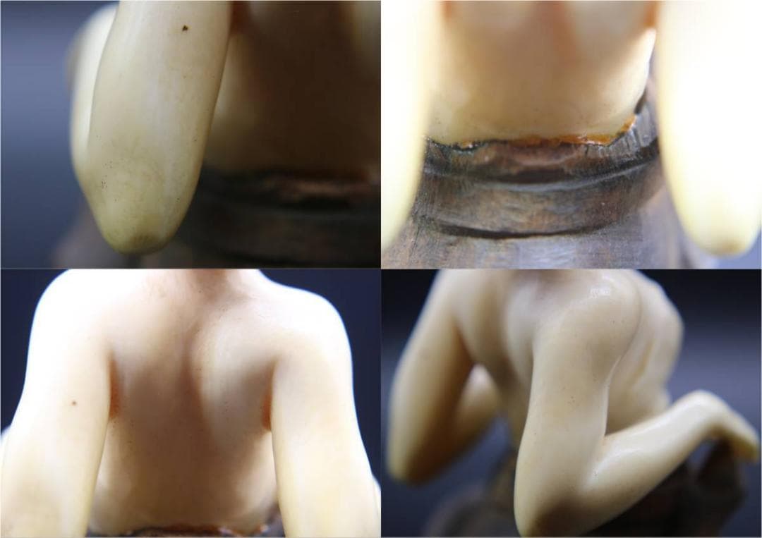 作家もの オブジェ アールヌーボー 裸婦像 木彫 彫刻 置物