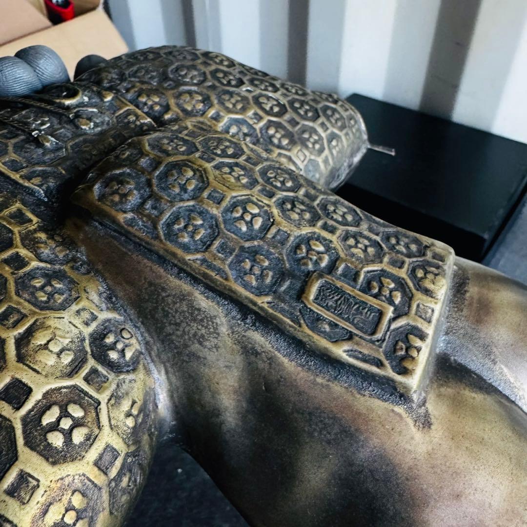 美品！扇の像 骨董品 置物 アンティーク 銅 扇 翁 銅物