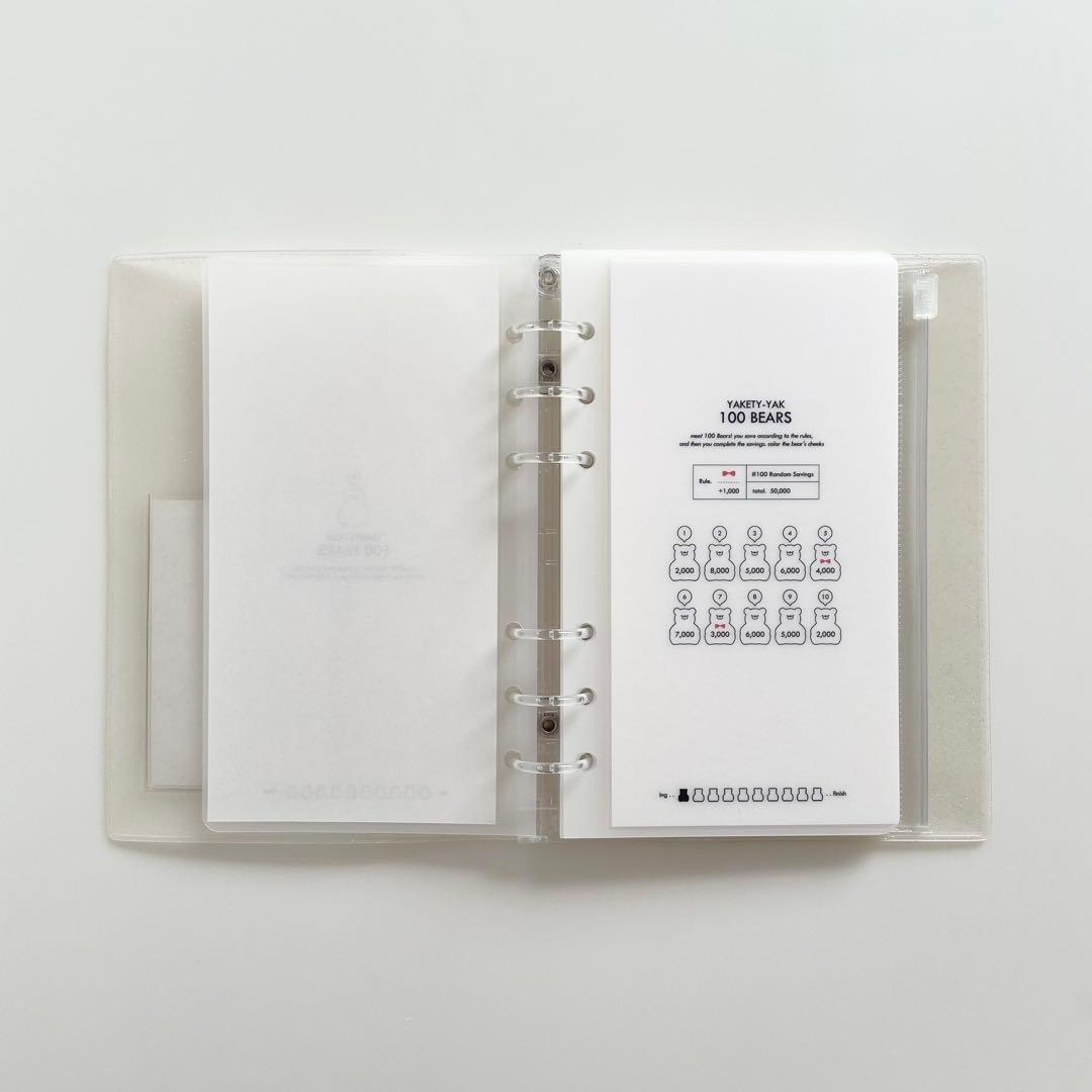 black.crabe05　韓国　貯金　貯蓄　バインダー　カバー　リフィル