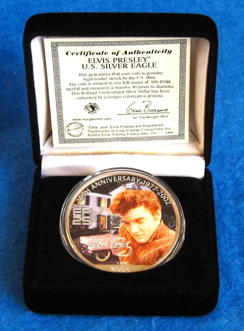 アメリカンシルバーイーグルカラー　１オンス銀貨　E・プレスリー２５周年記念　４枚