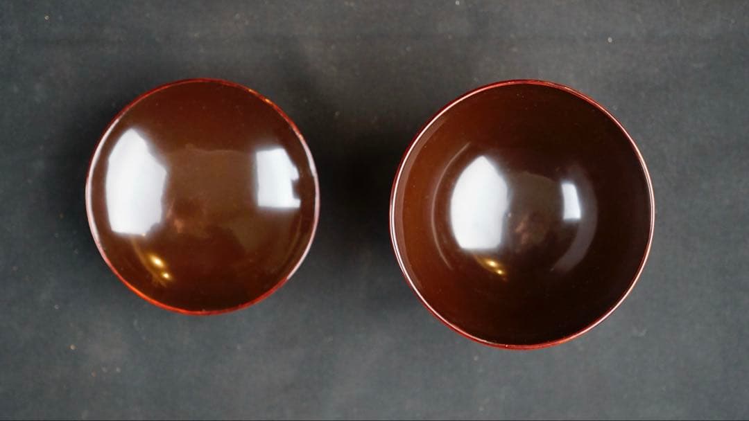 大正初期　能登輪島塗　溜塗小吸物椀　20客　共箱