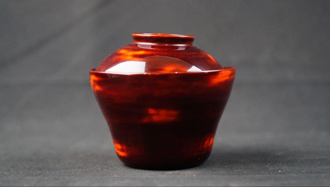 大正初期　能登輪島塗　溜塗小吸物椀　20客　共箱