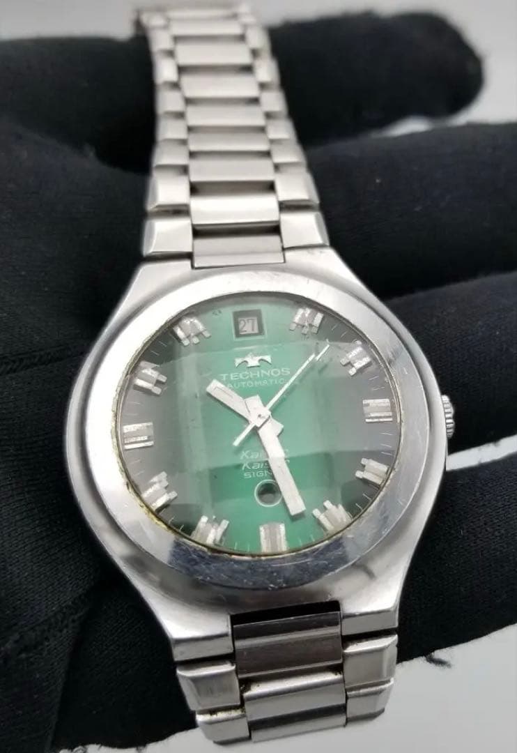 レア希少 70s TECHNOS Kaiser SIGNAL 純正ベルト 腕時計