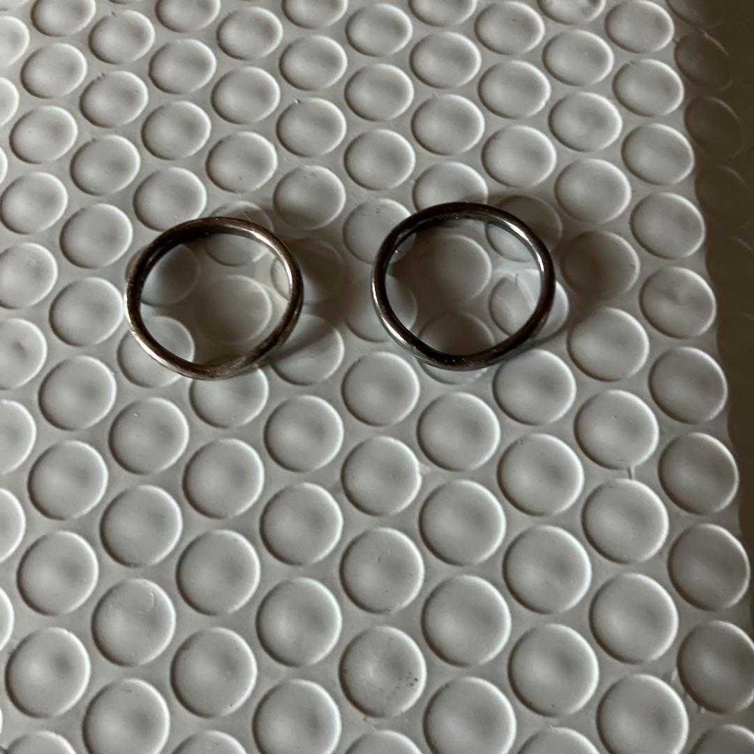 早い者勝ち　ティファニーペアシンプルな金属製リング 2個セット