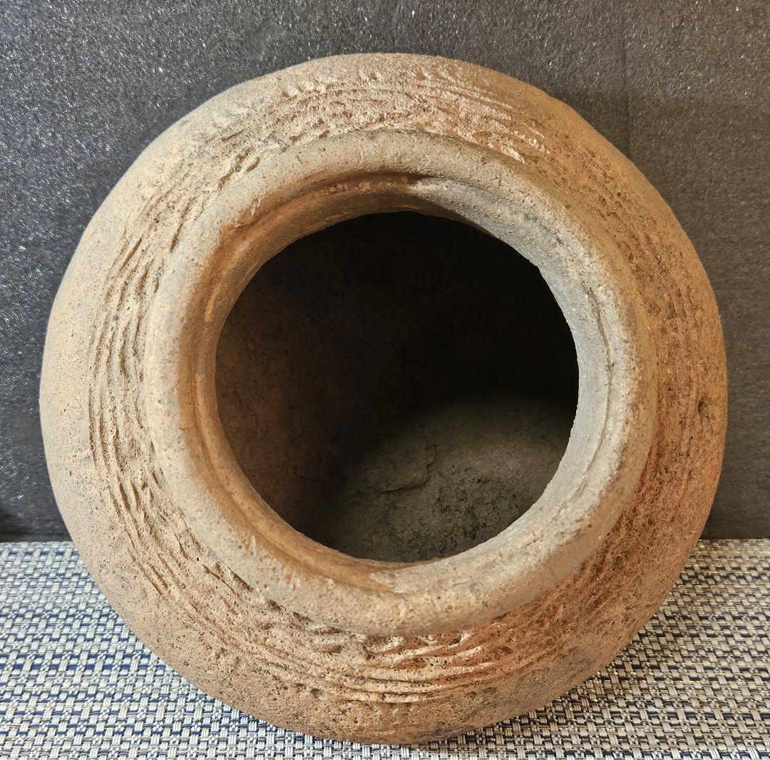 伝】古代土器　南米　古代ペルー　 古代インカ　幾何学文様　陶質土器　壺　甕