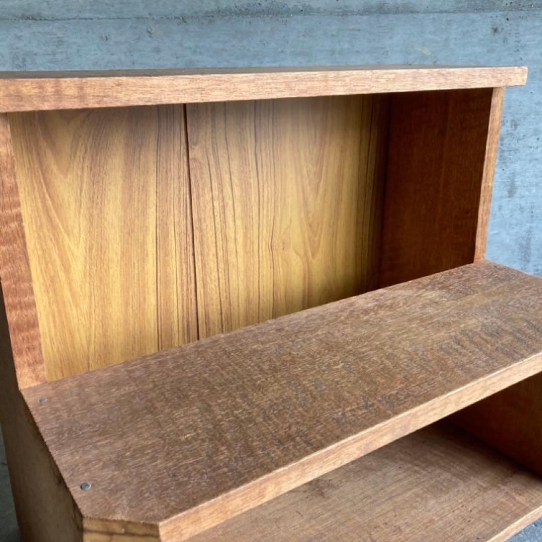 木製 ラック キャビネット 飾り棚 置物台 花台 踏み台 2段 シャビー レトロ