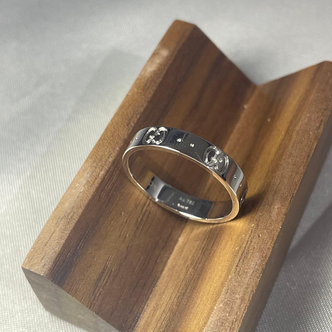 【美品】グッチ アイコンリング GGリング ホワイトゴールド #16.5