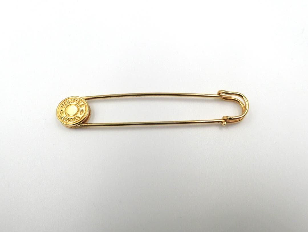 【中古】HERMES エルメス セリエ 安全ピン ピンブローチ ゴールド