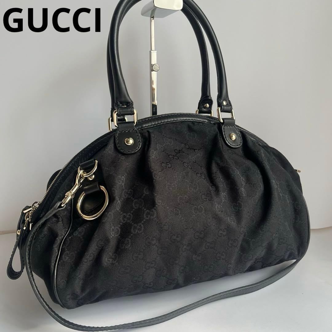 未使用保管品✨　GUCCI スーキー　ショルダーバッグ　GGキャンバス　黒