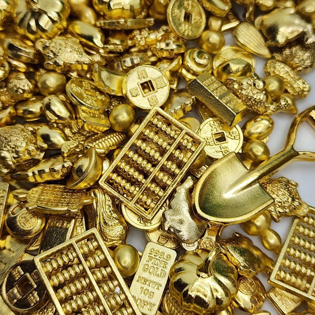 【金運爆上げ】真鍮製 開運風水アイテム一式／元宝・金塊・銭・そろばんアバカス付き