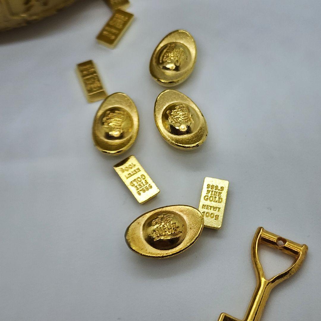 【金運爆上げ】真鍮製 開運風水アイテム一式／元宝・金塊・銭・そろばんアバカス付き