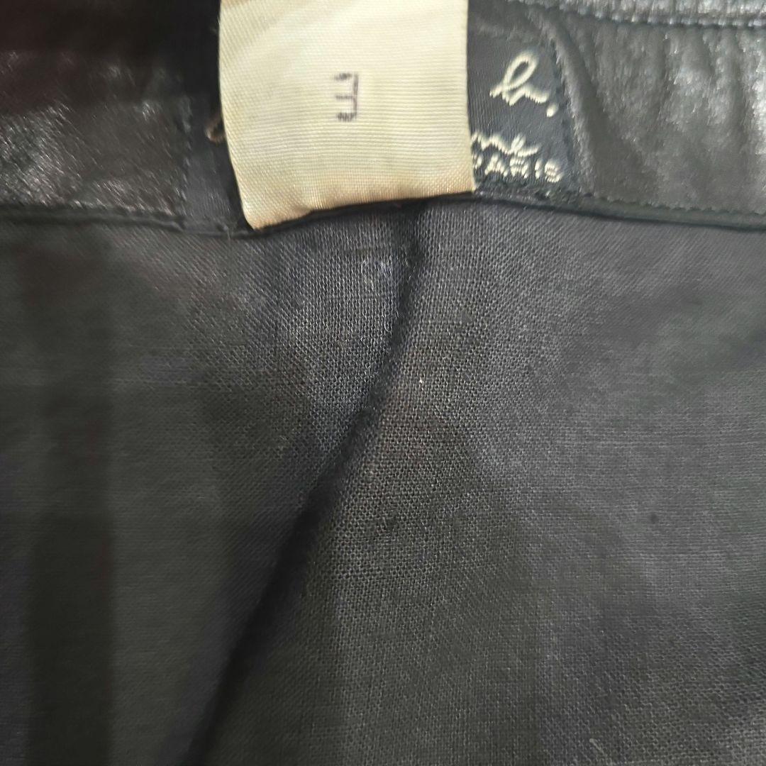 agnes b. リアルレザー シングルライダースジャケット ブラック