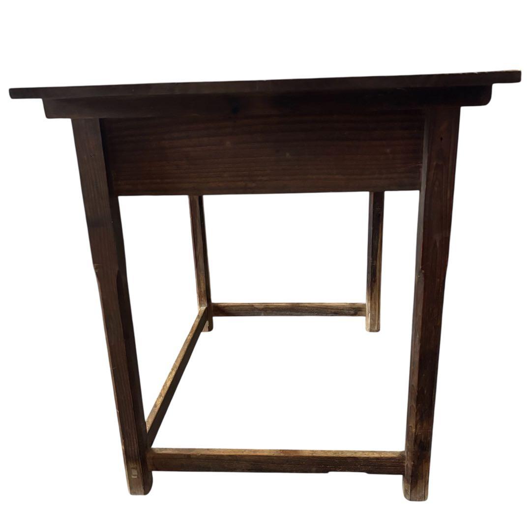 木製作業机 引き出し2つ付き アンティーク テーブル デスク 昭和レトロ