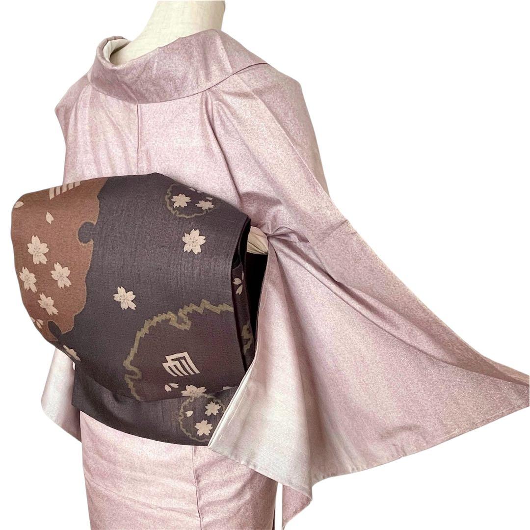 美しすぎるサフラン染め大島紬 銀通しぼかし付下げ 正絹着物