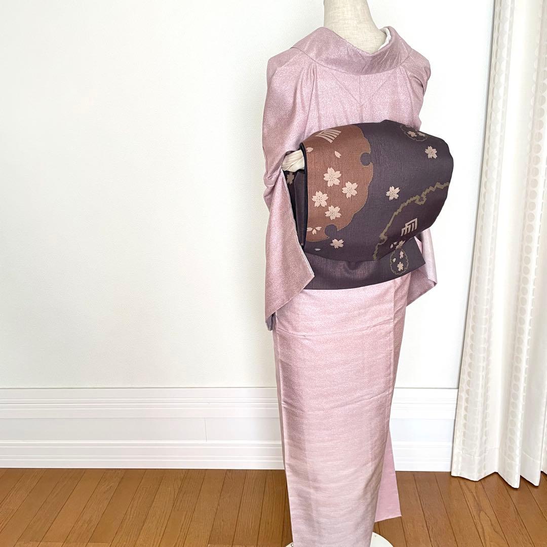 美しすぎるサフラン染め大島紬 銀通しぼかし付下げ 正絹着物