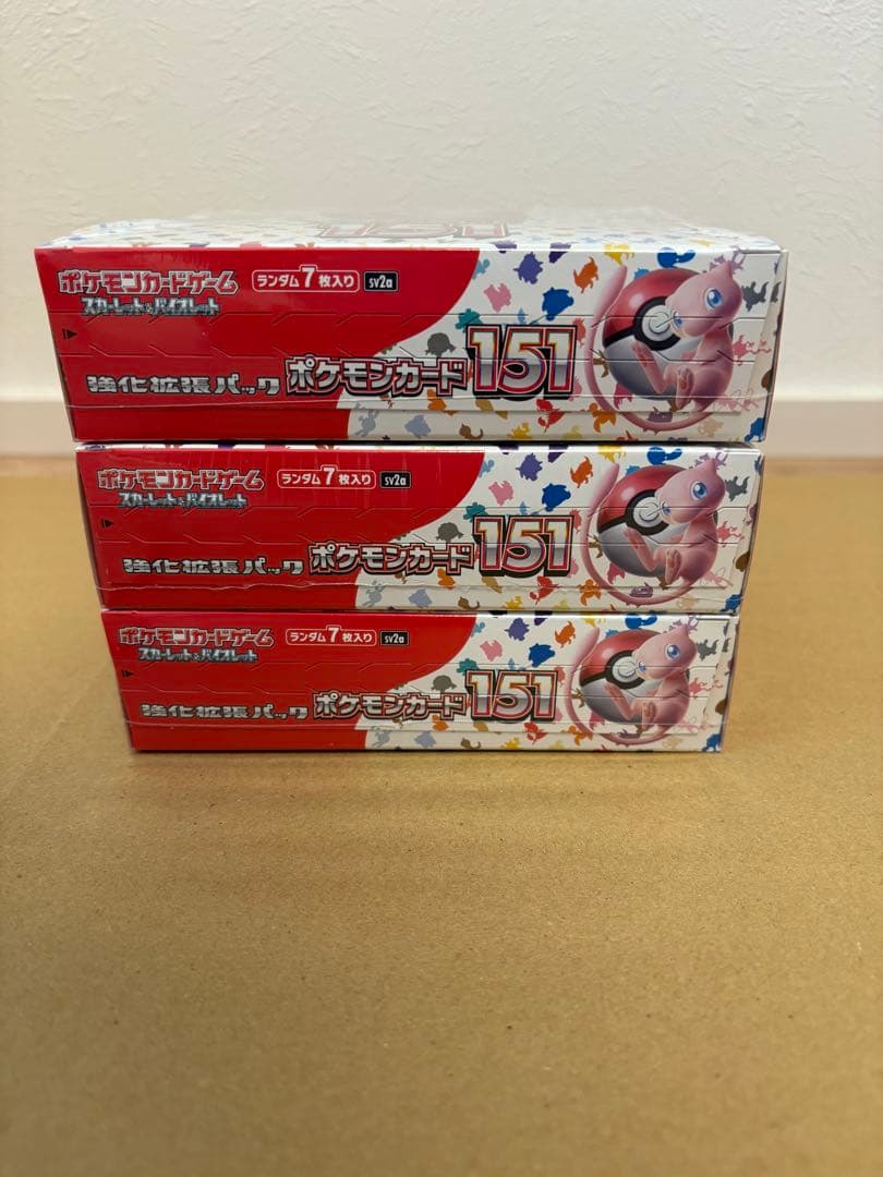 151 シュリンク付き　3BOX ポケモンカード