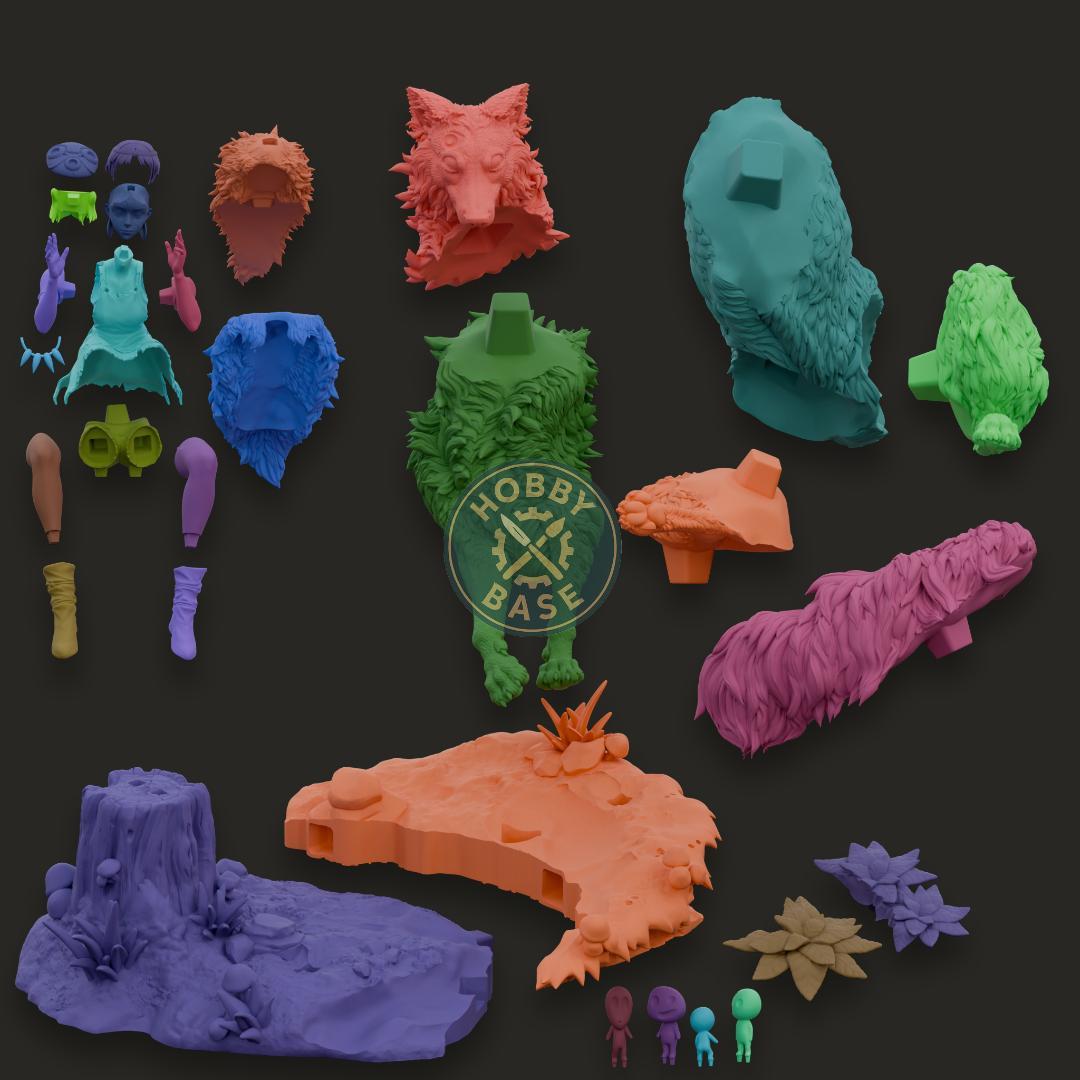 【限定1点】1/8 ガレージキット ジオラマ 未組立 レジン もののけ姫風