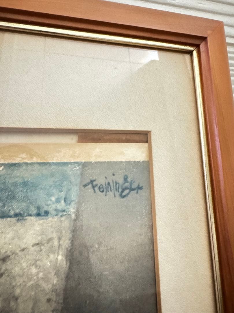 Feininger風 建築画 複製画 額装 モダンアート インテリア