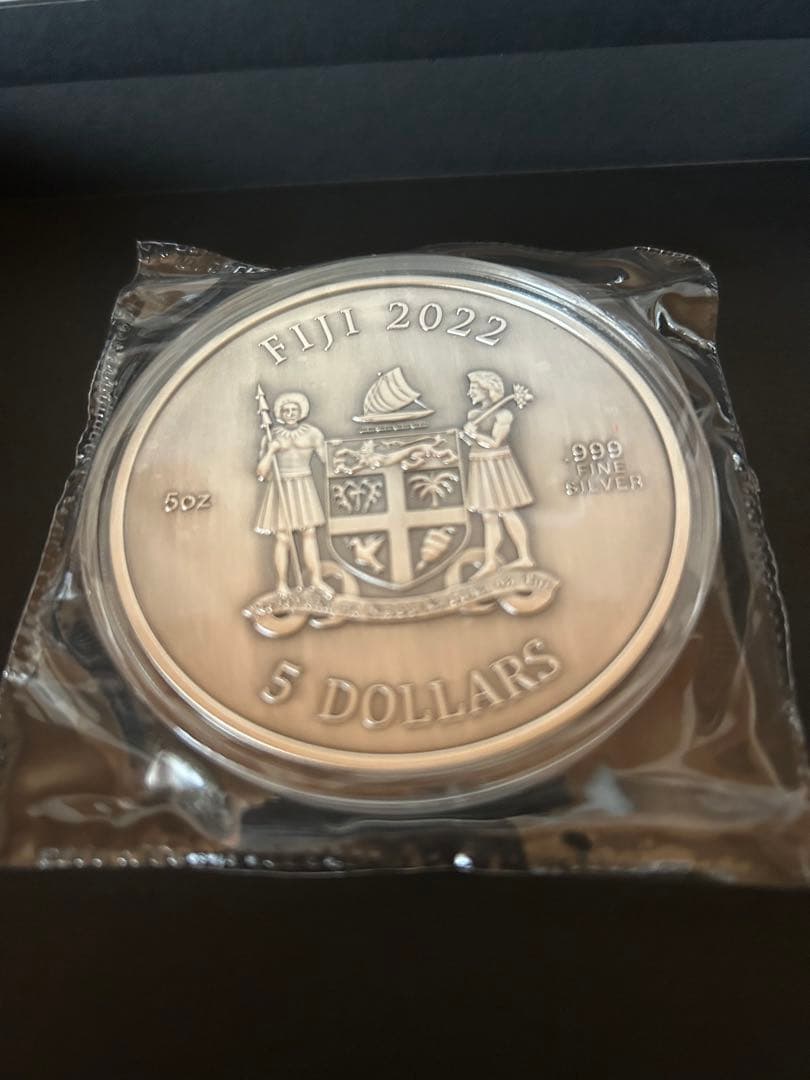 5オンス　アンティーク2022年 フィジー 5ドル 猫銀貨　限定500枚