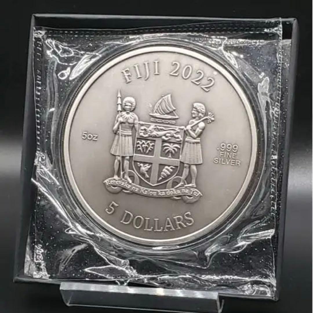 5オンス　アンティーク2022年 フィジー 5ドル 猫銀貨　限定500枚