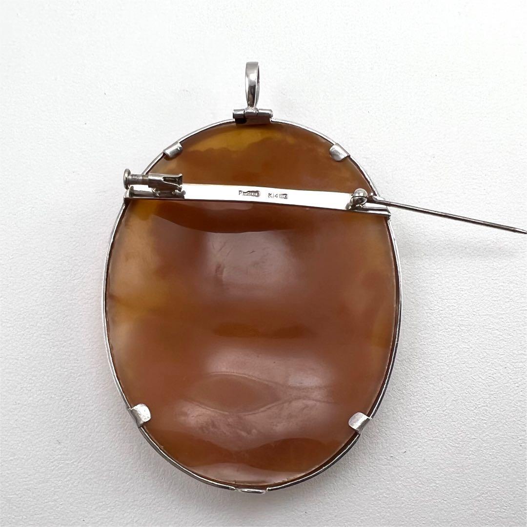 プラチナpm900 枠　K14WGブローチ　カメオ　パトリシア　パルラティ