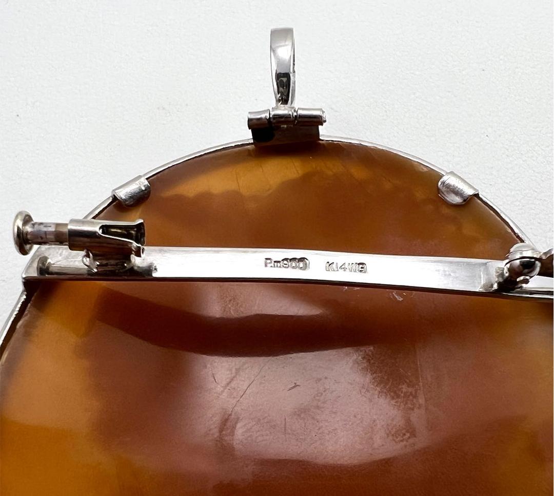 プラチナpm900 枠　K14WGブローチ　カメオ　パトリシア　パルラティ